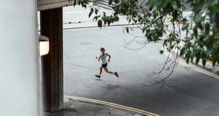 girl running outside