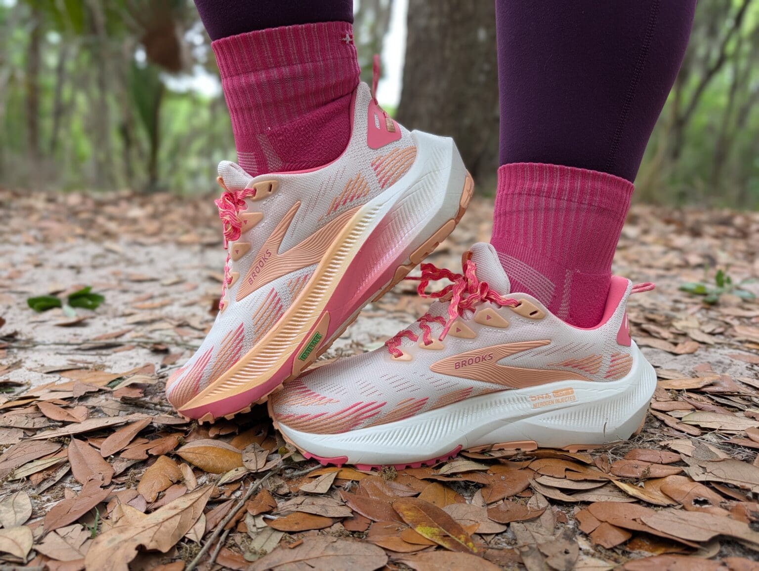 Brooks Ghost Trail Review: Your Favorite Road Shoe, Built for Dirt brooks ghost trail product shot on trail on foot