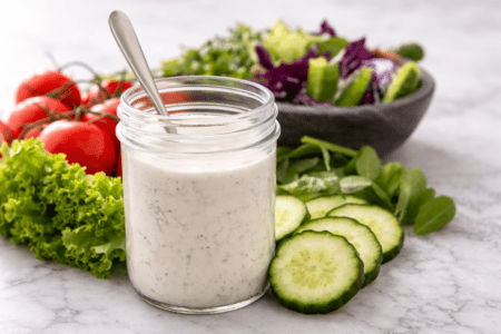 Healthy Ranch Recipe: Low Calorie, High Protein (Runner’s Ranch) runner's ranch dip and dressing homemade healthy high protein swap recipe