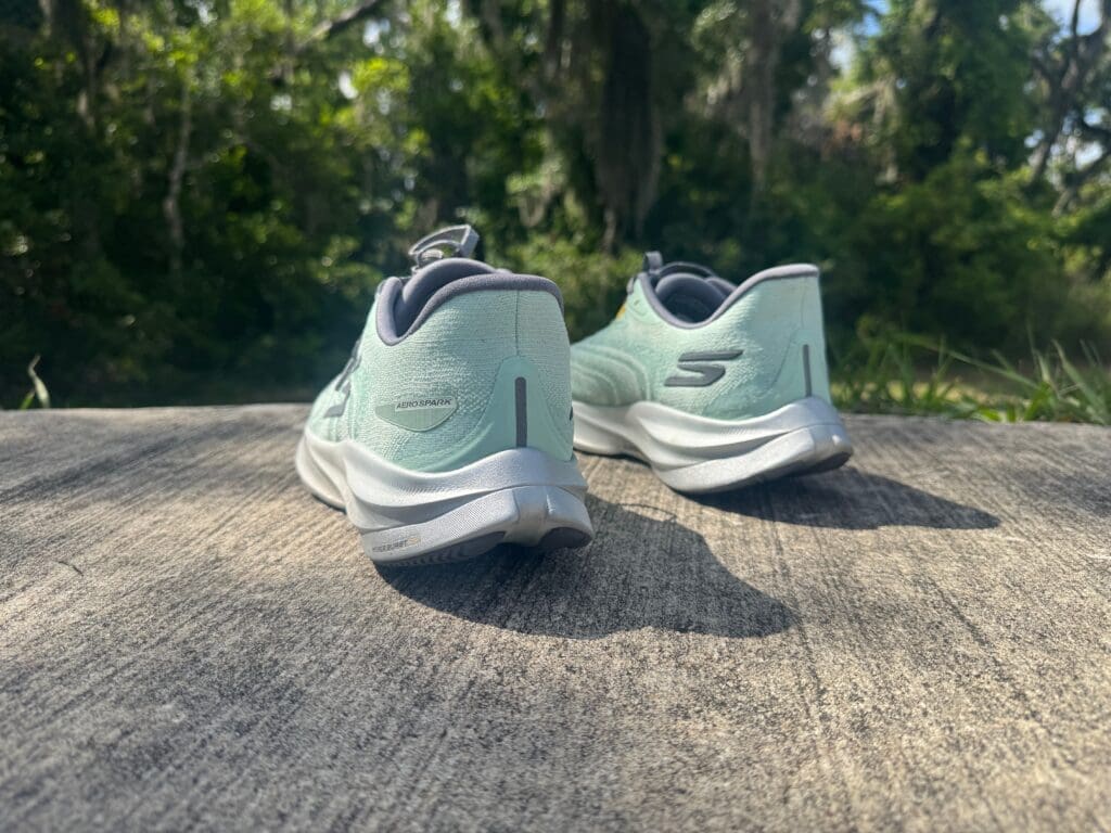 Skechers Aero Spark Heel and back of shoe