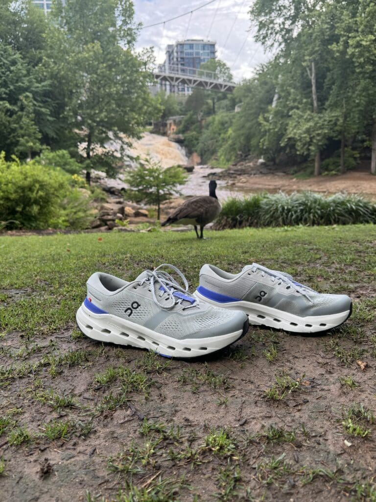 On Cloudrunner 3 with bird in background and river